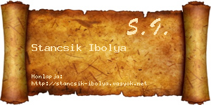 Stancsik Ibolya névjegykártya